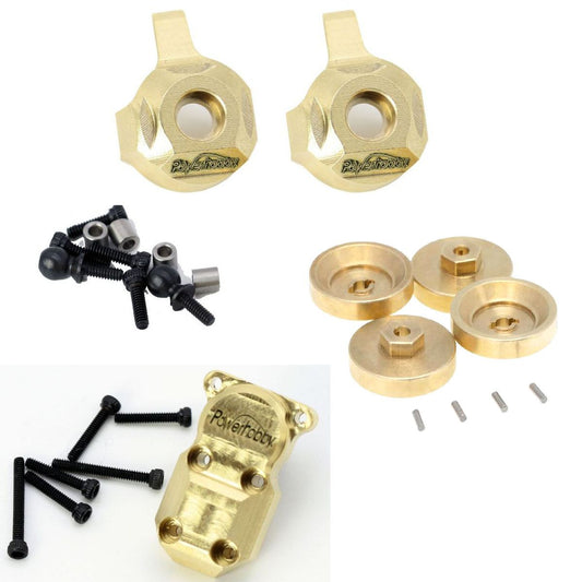 PHBPHSCX2418 Axial SCX24 Brass Hex Hubs / Diff Cover / Front Knuckles COMBO  | The RC Shop at Dr Dans