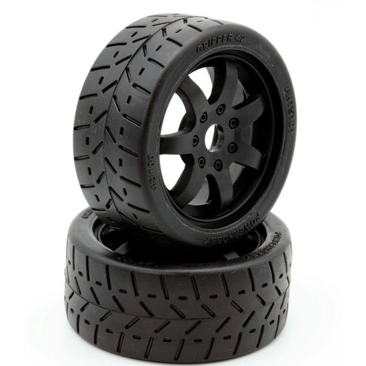 PHBPHT5101  1/8 Gripper 42/100 Belted Mounted Tires 17mm Black     | The RC Shop at Dr Dans