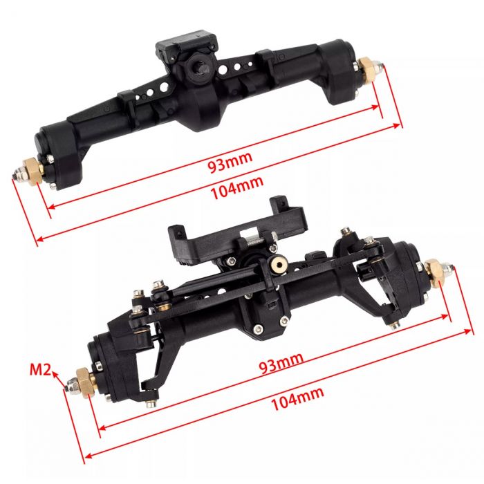 PHBSCX24761     Front Rear Portal Axle, for Axial SCX24 Jeep / C10 / Bronco / Deadbolt Crawler   | The RC Shop at Dr Dans
