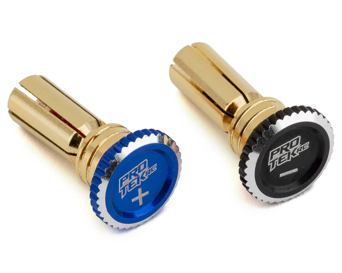 PTK-5081    ProTek RC Twist Lock Adjustable Bullet Plug Grips w/5mm Bullets (Black/Blue)     | The RC Shop at Dr Dans