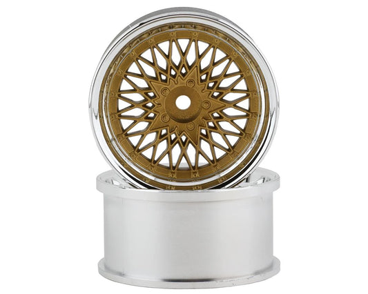 RCA-ART-4708G RC Art SSR Formula Mesh 19 Drift Wheels (Gold) (2) (8mm Offset) w/12mm Hex