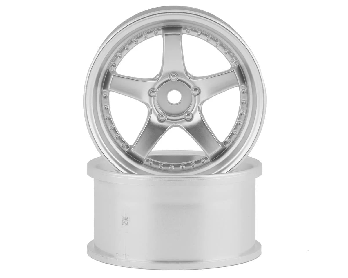 RCA-ART-4806MS  5-Spoke Drift Wheels (Matte Silver) (2) (6mm Offset)