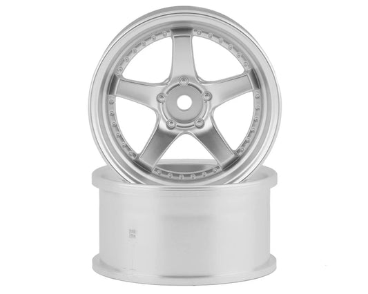 RCA-ART-4806MS  5-Spoke Drift Wheels (Matte Silver) (2) (6mm Offset)
