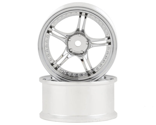 RCA-ART-WW-0508CS  5-Split Spoke Drift Wheels (Chrome Silver) (2) w/12mm Hex