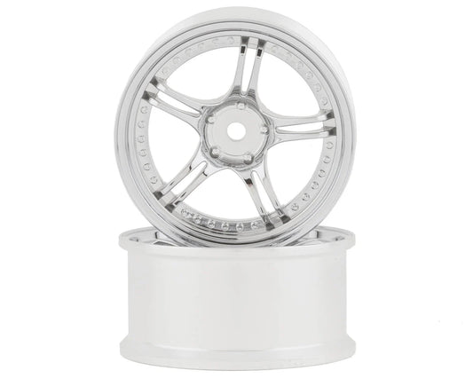 RCA-ART-WW-0508MS RC Art SSR Professor SPX 5-Split Spoke Drift Wheels (Matte Silver) (2) (8mm Offset) w/12mm Hex