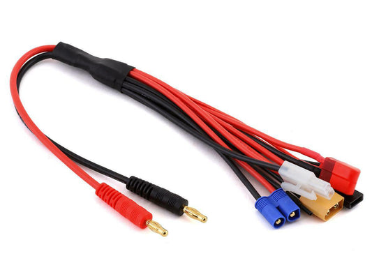 RCE1624 	Racers Edge 7-Function Charge Adapter to Male 4mm Bullets, 300mm Wire     | The RC Shop at Dr Dans