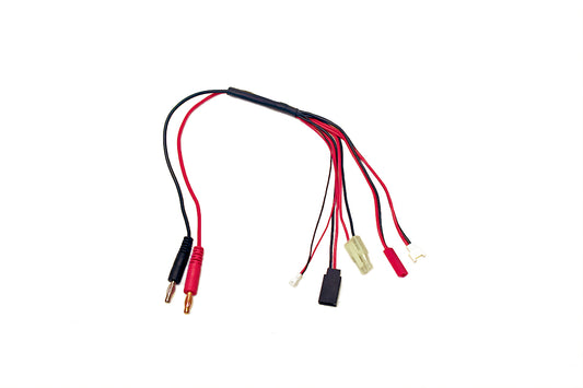 RCE1625  5-Function Mini/Micro Charge Adapter to Male 4mm Bullets-300mm  | The RC Shop at Dr Dans