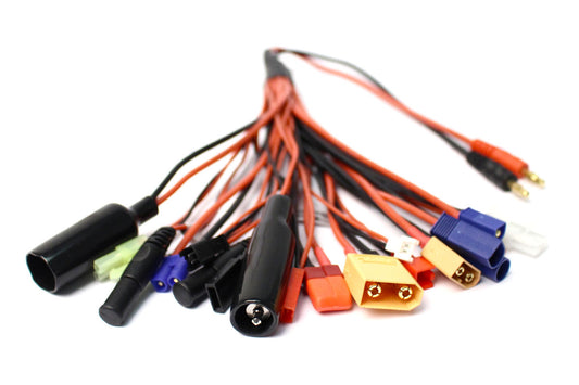 RCE1660	Racers Edge 19 Function Charge Adapter to Male 4mm Bullets - 300mm Wire     | The RC Shop at Dr Dans