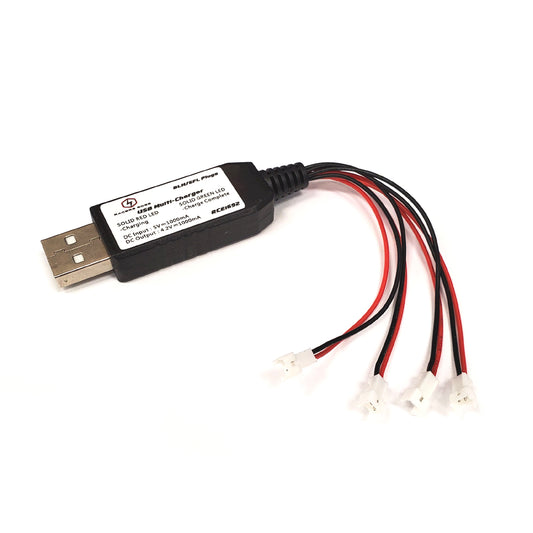 RCE1692  USB Multi-Charger for Charging Up To 4 1S Lipo Batteries at Once, Blade/E-flite Connector