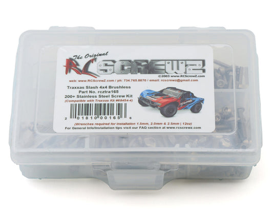 RCZTRA165   RC Screwz Stainless Steel Screw Kit for Traxxas® Slash® 4x4 VX3 1/10 Brushless Short Couse Truck     | The RC Shop at Dr Dans