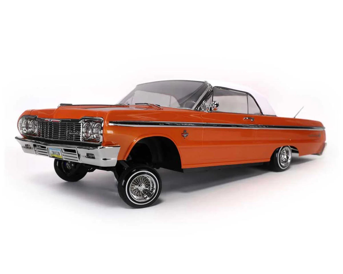 RER32895    Redcat SixtyFour Chevrolet Impala 1/10 RTR Scale Hopping Lowrider (Orange/White) w/2.4GHz Radio   |The RC Shop at Dr Dans