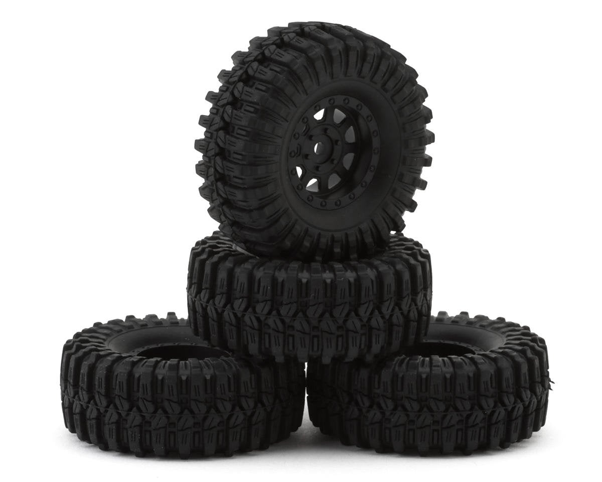 RER41719     Redcat Ascent 32 Pre-mounted 1/32 Rock Crawler Tires (Black) (4)