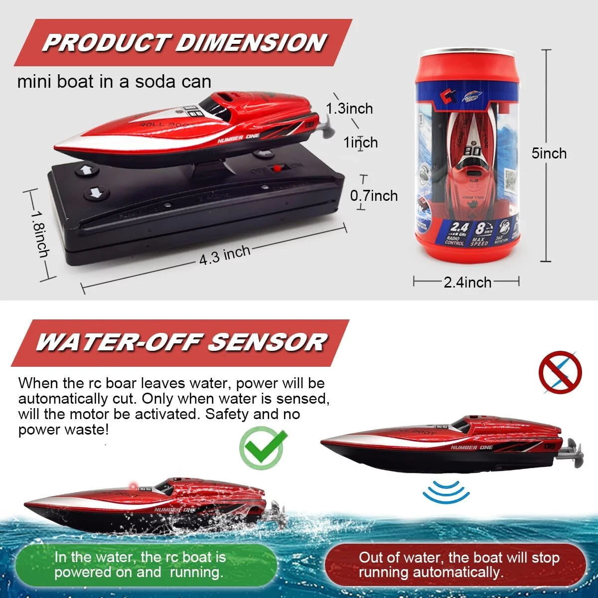 Soda Can Boat  RC Micro STUNT BOAT Mini Speed Boat- 2.4GHZ  | The RC Shop at Dr Dans
