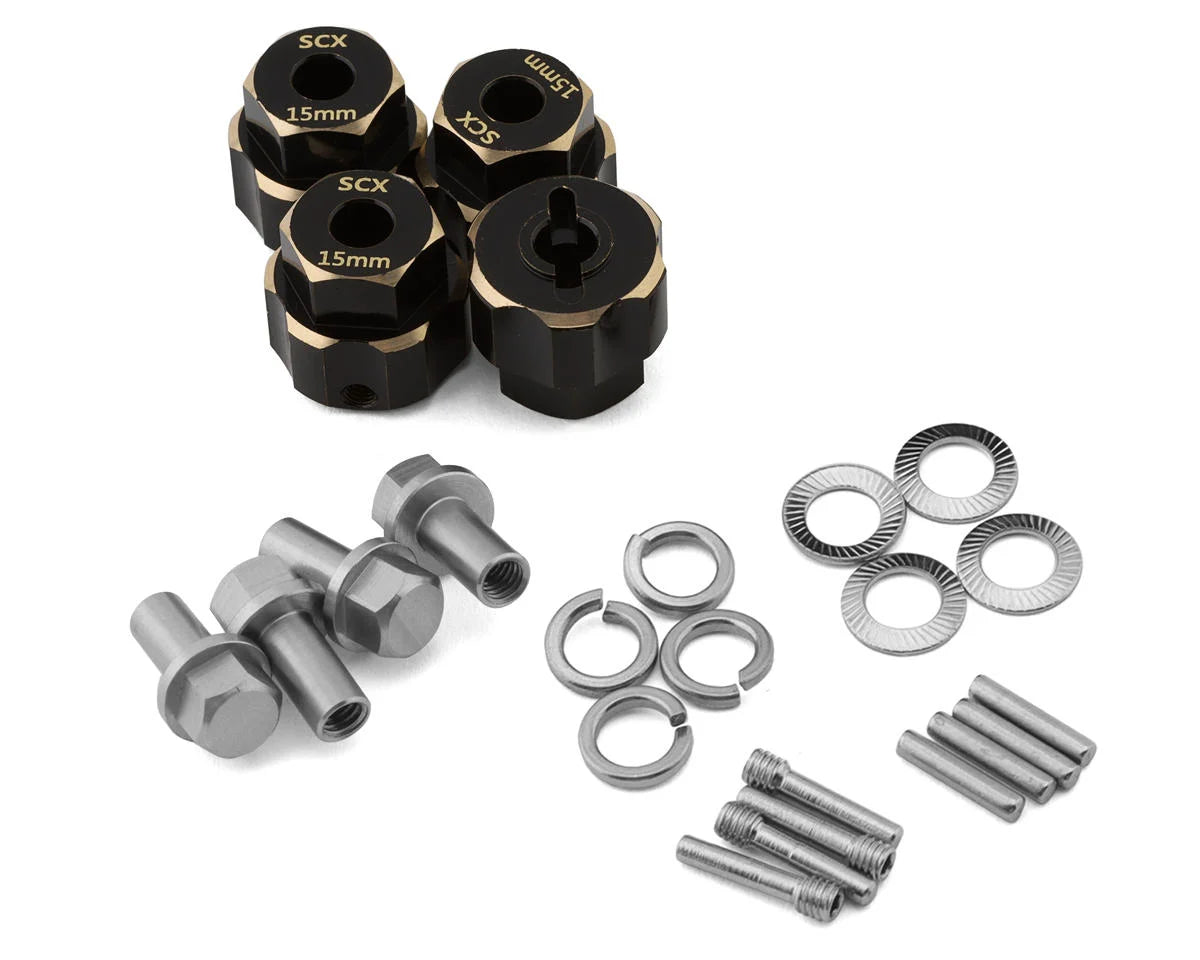 SAMMSCX-4463-    Samix Multi Crawler Extended Heavy Brass Wheel Hex Adapters (4) (Black)     | The RC Shop at Dr Dans