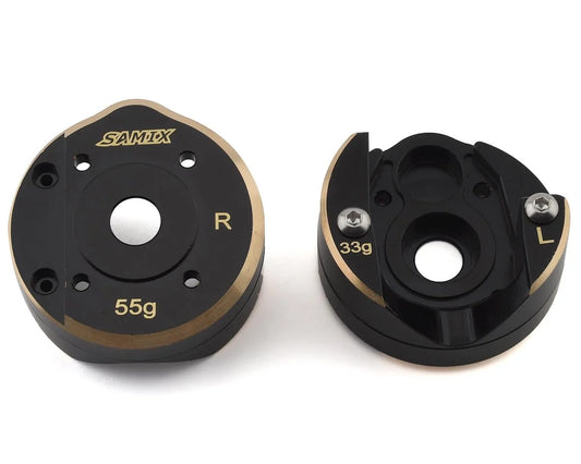 SAMSCX3-4012FS  SCX10 III/Capra Brass Portal Cover Combo Set (55g/33g)