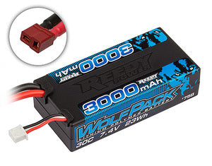 ASC758 Wolfpack LiPo 3000mAh 30C 7.4V Shorty, &amp; T-plug