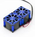 PHBPHF116BLUE	Twister Twin / Dual 40mm 1/8 1/5 Motor Aluminum Cooling Fan - Blue