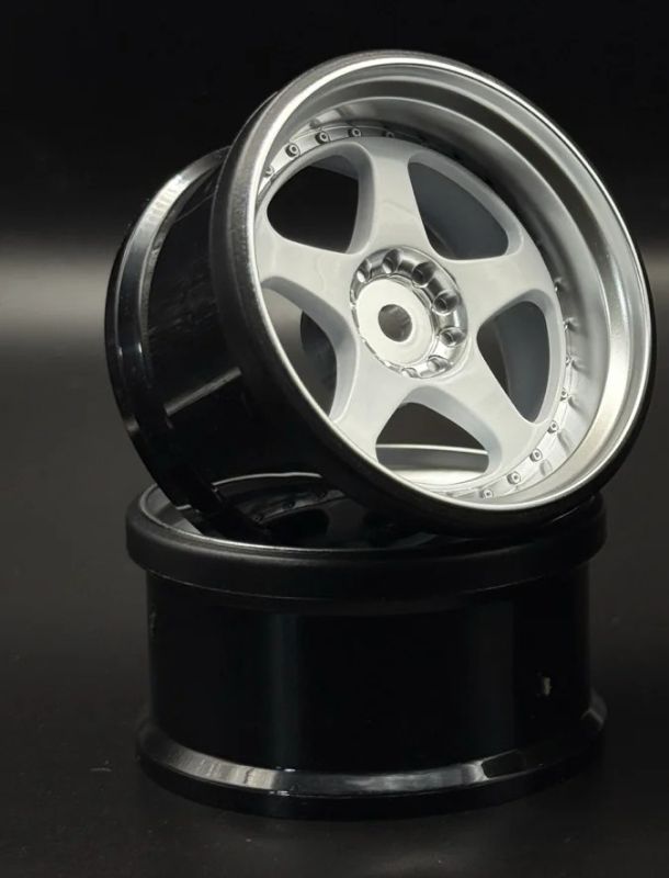 SRFHG20146-20148  NIZ 5-Star Multipiece Style 1-10 White Rims, 6mm & 8mm Offset [Hayashi Garage]     | The RC Shop at Dr Dans