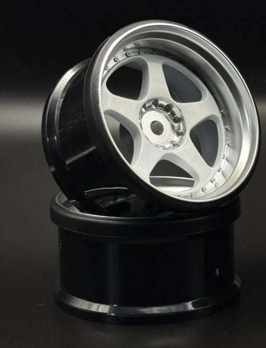 SRFHG20146-20148  NIZ 5-Star Multipiece Style 1-10 White Rims, 6mm & 8mm Offset [Hayashi Garage]     | The RC Shop at Dr Dans