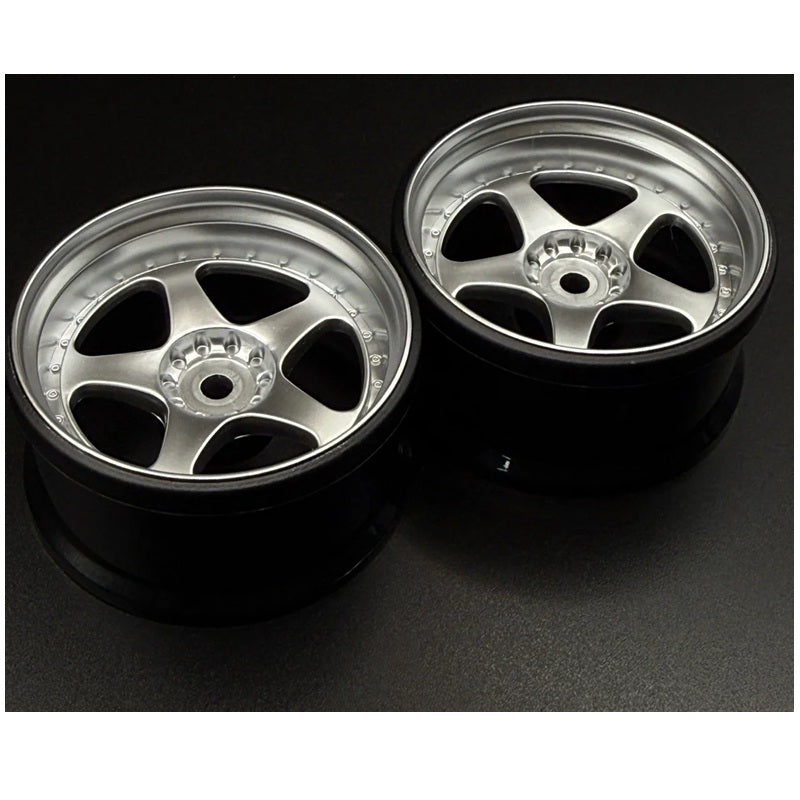 SRFHG20156-20158  NIZ 5-Star Multipiece Style 1-10 Silver Rims, 6mm & 8mm Offset [Hayashi Garage]   | The RC Shop at Dr Dans
