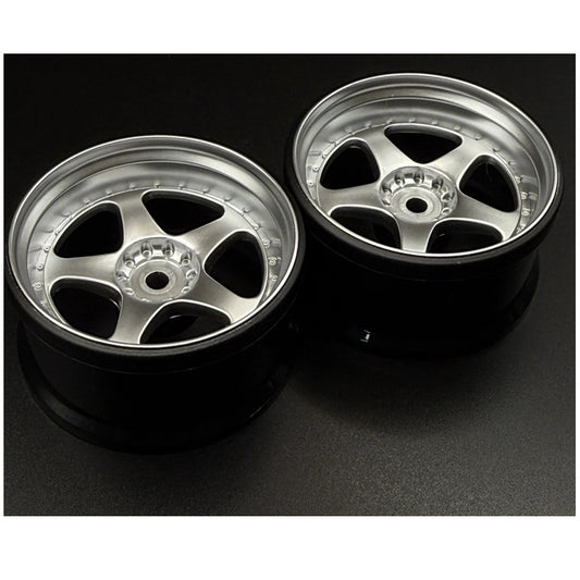 SRFHG20156-20158  NIZ 5-Star Multipiece Style 1-10 Silver Rims, 6mm & 8mm Offset [Hayashi Garage]   | The RC Shop at Dr Dans