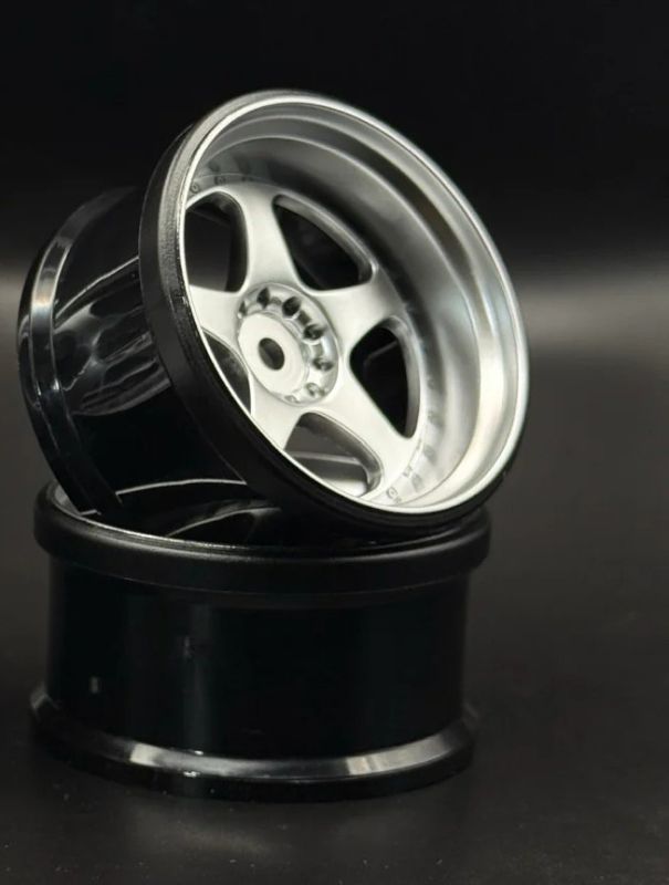 SRFHG20156-20158  NIZ 5-Star Multipiece Style 1-10 Silver Rims, 6mm & 8mm Offset [Hayashi Garage]   | The RC Shop at Dr Dans