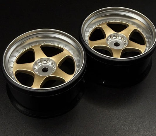 SRFHG20166-20168  NIZ 5-Star Multipiece Style 1-10 Gold Rims, 6mm & 8mm Offset [Hayashi Garage]   | The RC Shop at Dr Dans