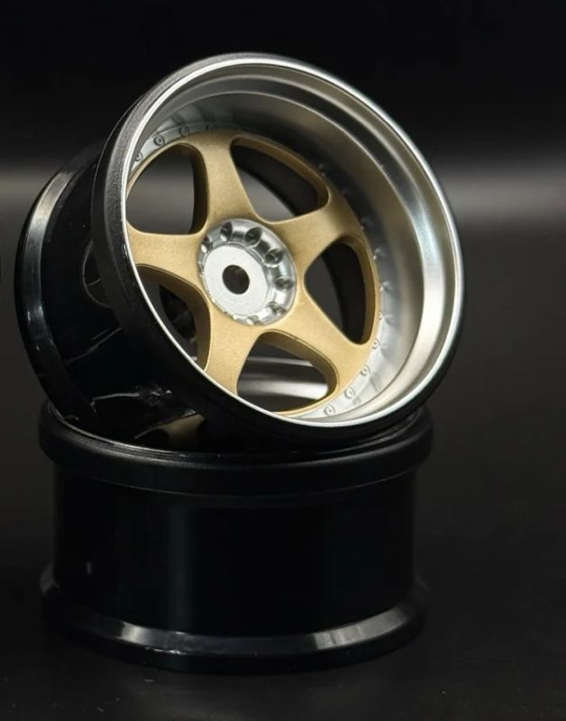 SRFHG20166-20168  NIZ 5-Star Multipiece Style 1-10 Gold Rims, 6mm & 8mm Offset [Hayashi Garage]   | The RC Shop at Dr Dans