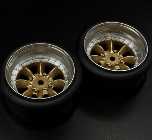 SRFHG20316-20318  Pana 8-Spoke Style 1/10 Gold Rims, 6mmn & 8mm Offset [Hayashi Garage]| The RC Shop at Dr Dans