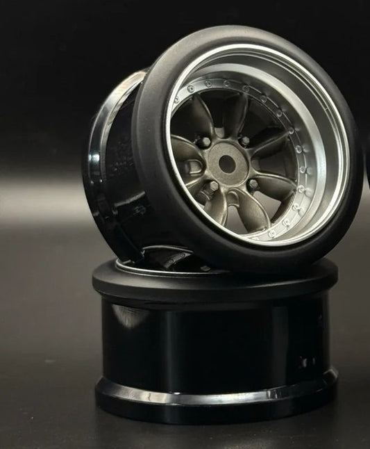 SRFHG20326-20328  Pana 8-Spoke Style 1/10 Gun Metal Rims, 6mm Offset [Hayashi Garage]  | The RC Shop at Dr Dans