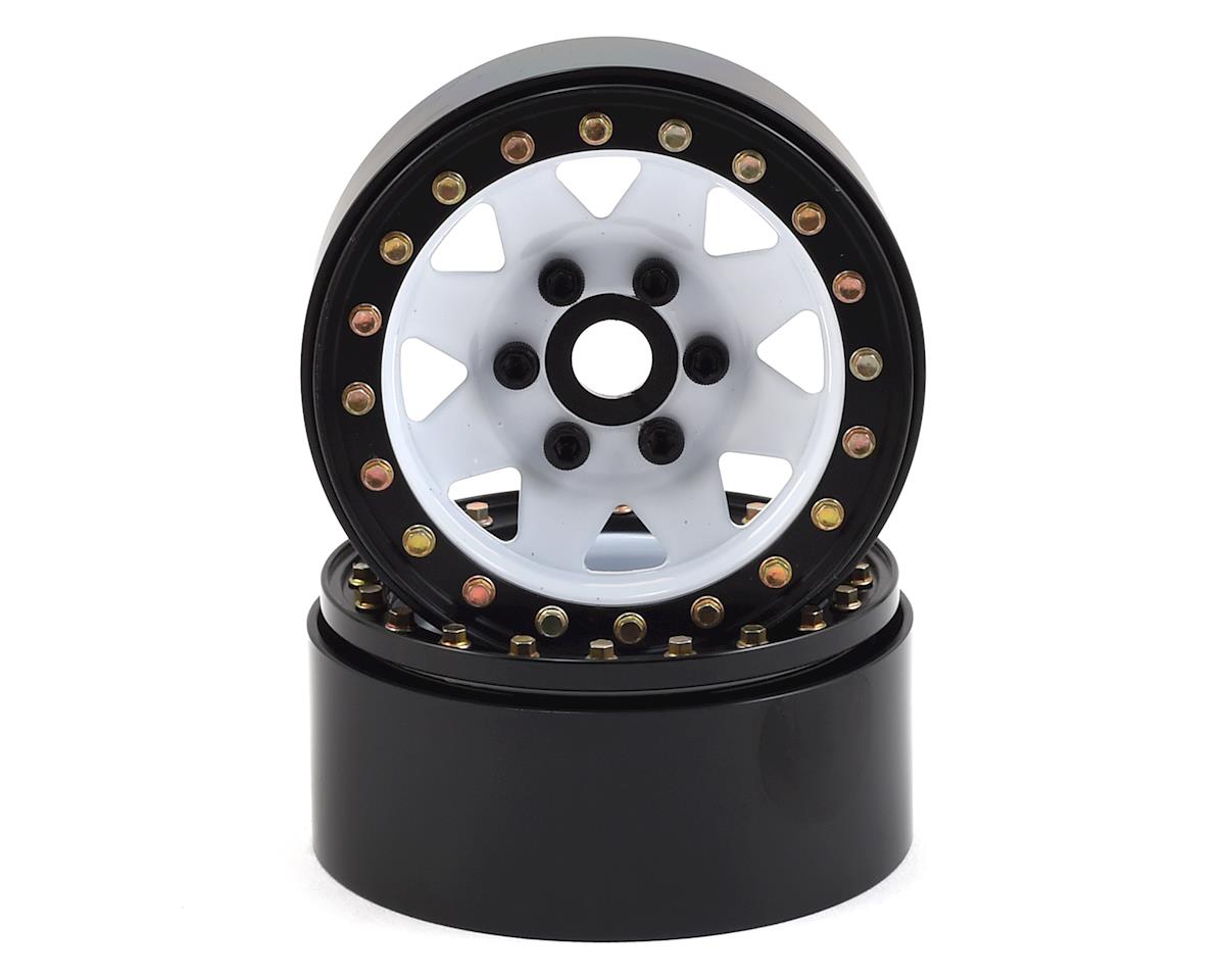 SSD00251 SSD RC 1.9"" Steel 8 Spoke Beadlock Wheels (White) (2)