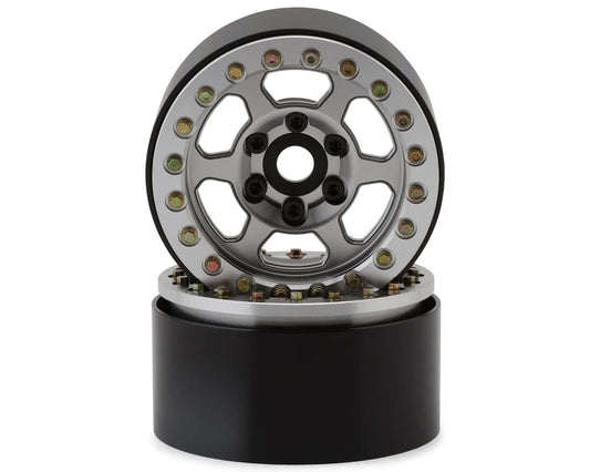 SSD00585 SSD RC 1.9” Vision Beadlock Wheels (Silver) w/12mm Hex