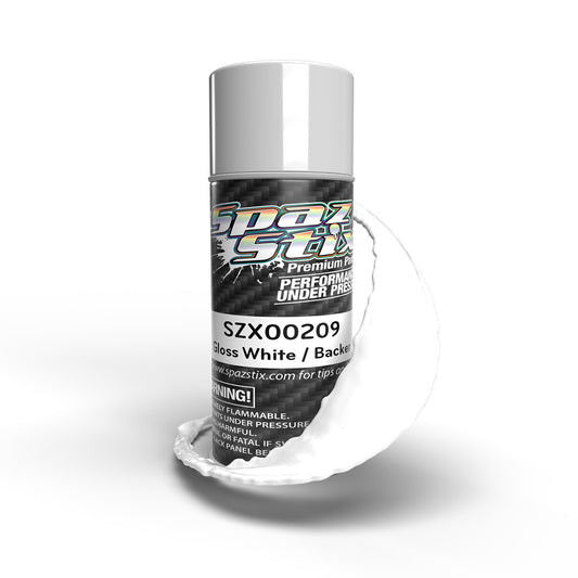 SZX00209	Spaz Stix Solid White/Backer, Aerosol Paint, 3.5oz Can   | The RC Shop at Dr Dans