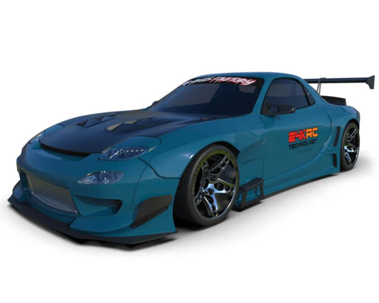 TAF23005 24K RC Technology 1/10 '92 RX7 FD Pandem V3 Full Drift Body Set w/Cosmetic Mods (Clear) (V2) (257mm Wheelbase)