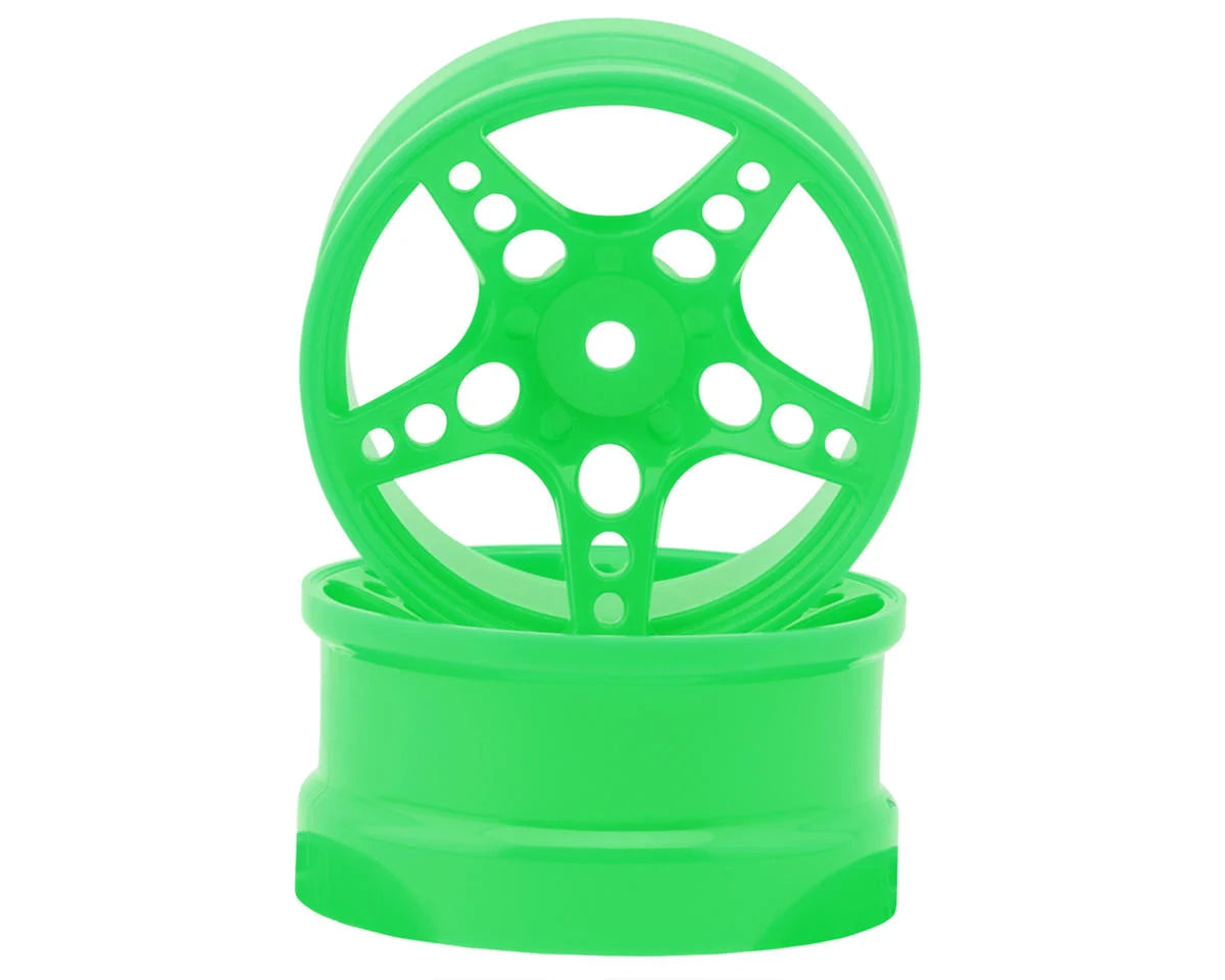 TAF26006 24K RC Technology 1/10 R-Fighter Drift Wheels (Green) (2) (6mm Offset) w/12mm Hex