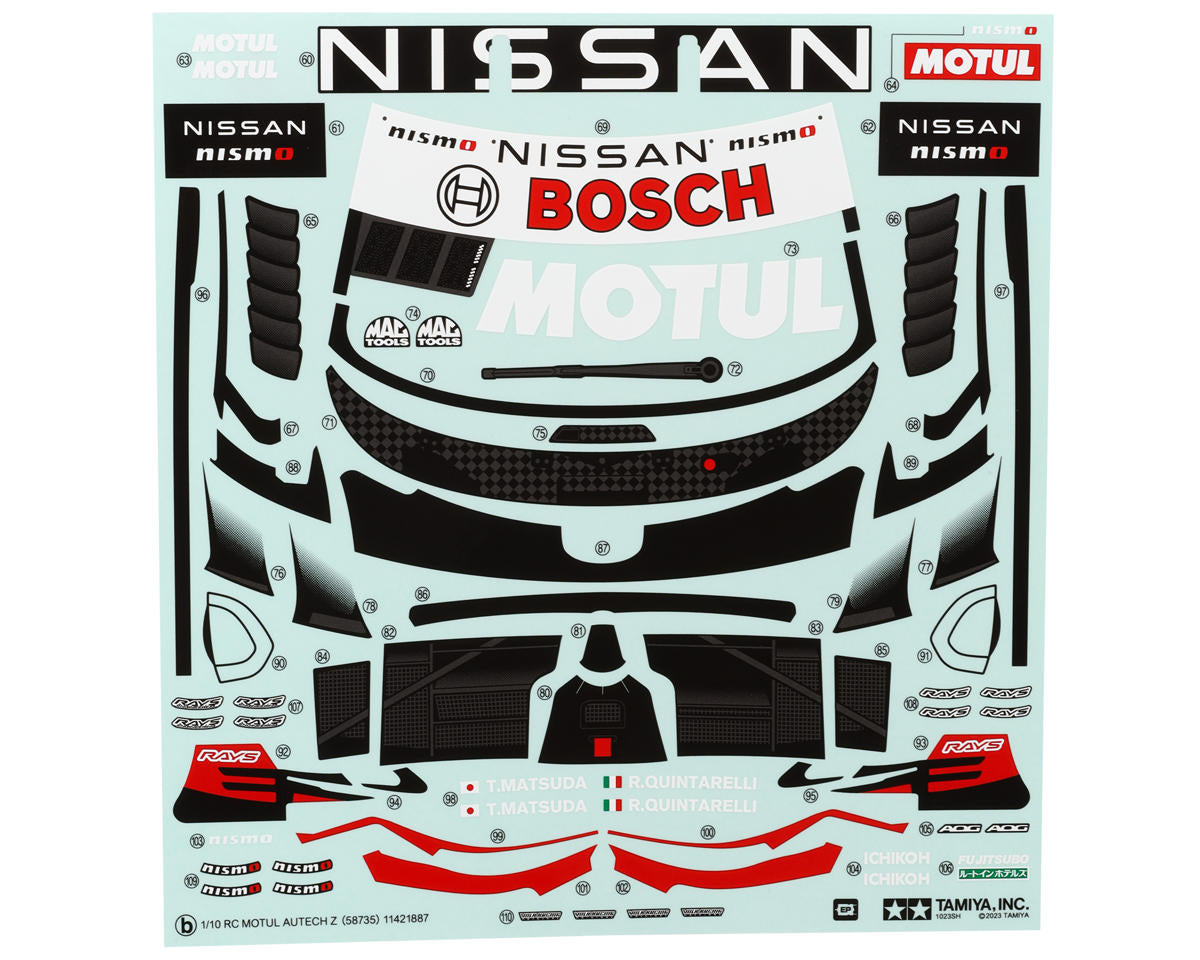 Tamiya MOTUL AUTECH Nissan Z Lightweight 1/10 RC Body Set | TAM47530