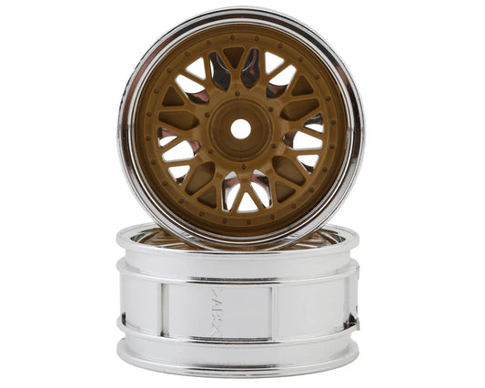 TAM50548   Tamiya 4WD/FWD Touring & Rally Car 2-Piece Mesh Wheels (Chrome/Gold) (2) w/12mm Hex  |THE RC SHOP