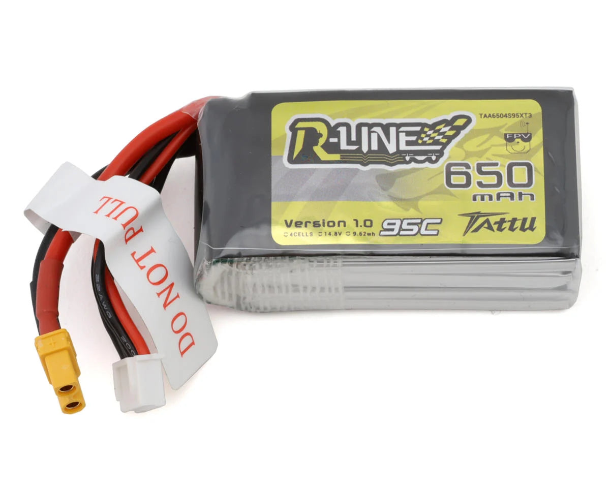 TAT-6504S95XT3   Tattu "R-Line" 4S LiPo Battery Pack 95C (14.8V/650mAh) w/XT-30 Connector    | The RC Shop at Dr Dans