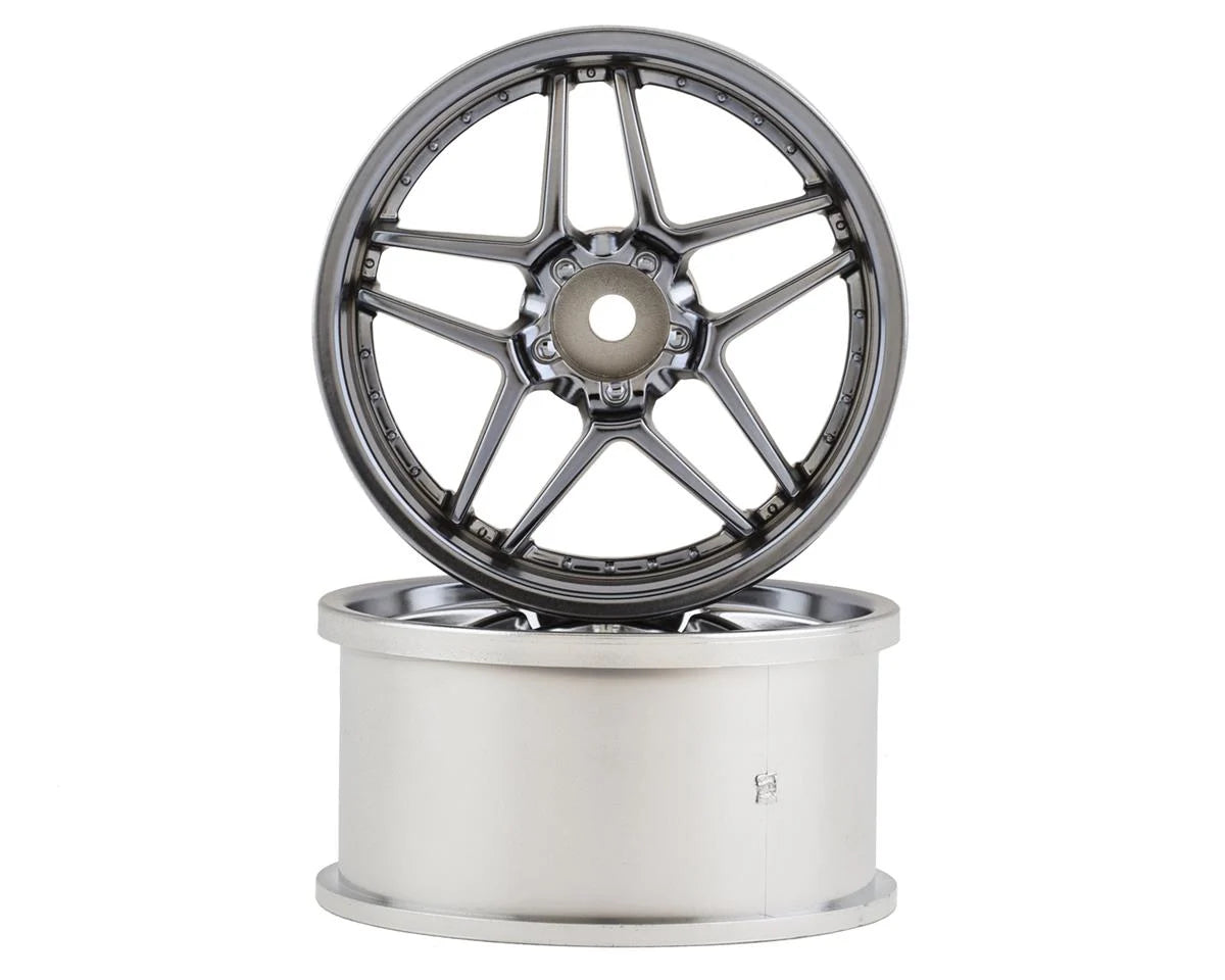 TDW-EW-0208BC Topline Blitz BRW03 5-Split Spoke Drift Wheels (Black Chrome) (2) (8mm Offset) w/12mm Hex