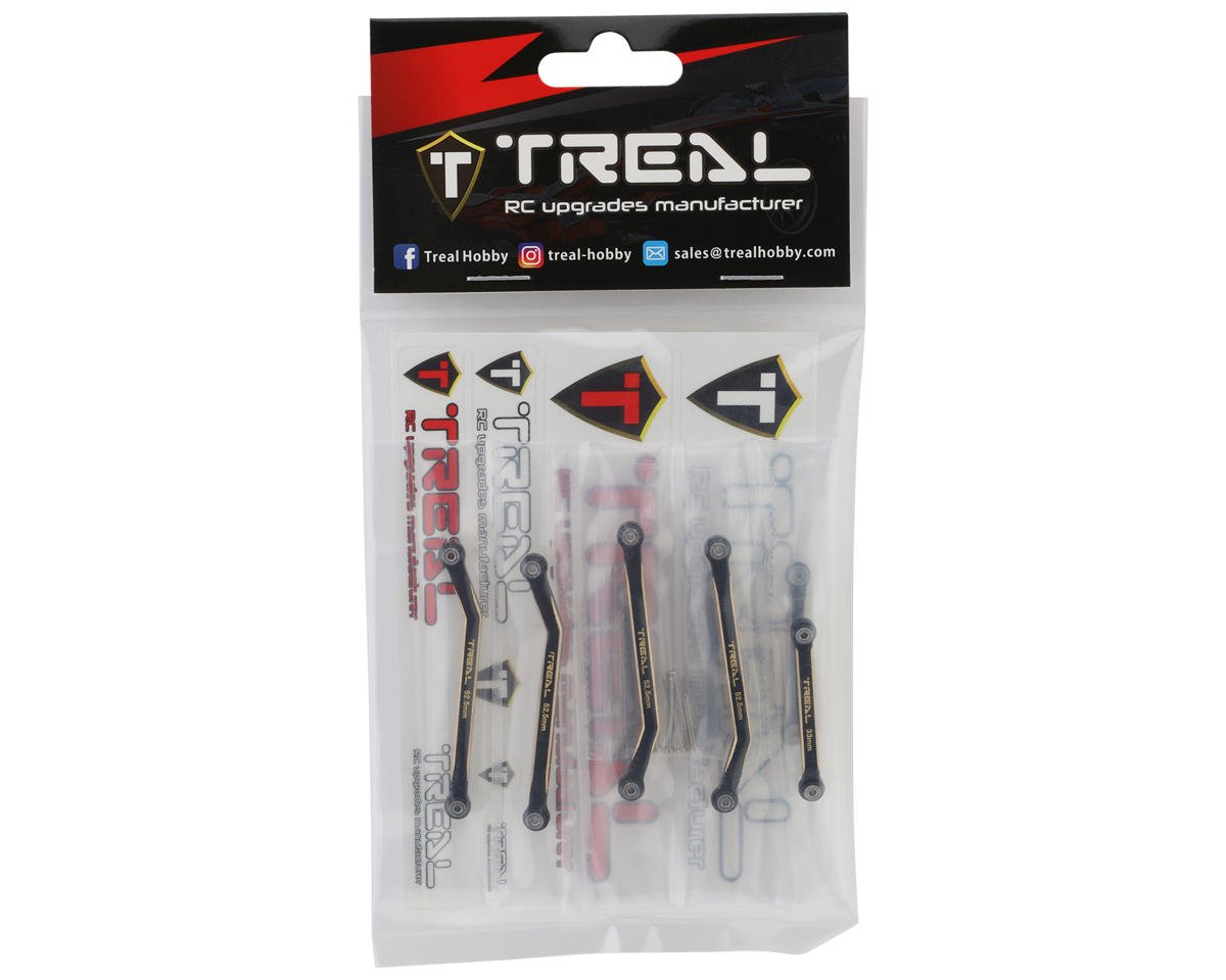 TLHTAX24-15   Treal Hobby Axial AX24 Brass High Clearance Suspension Links Set (Black)