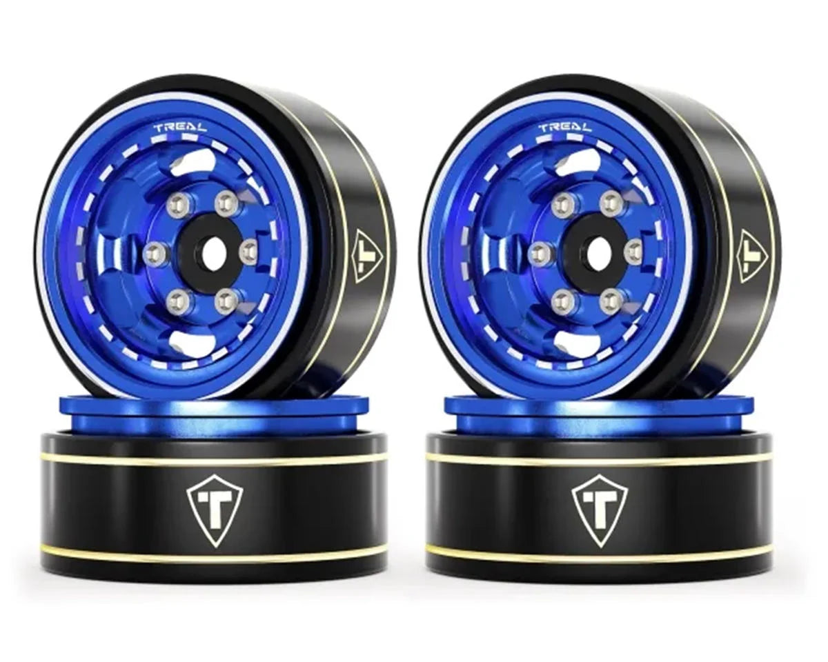 TLHTSCX24-261   Treal Hobby Type H 1.0" Aluminum 6-Slot Beadlock Wheels (Blue) (4) (28.4g)     | The RC Shop at Dr Dans