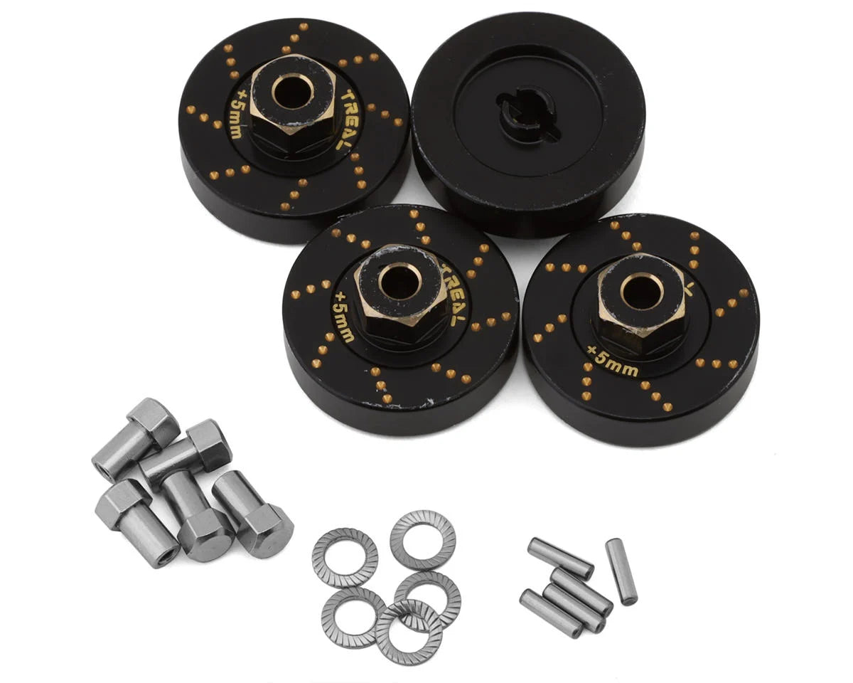 TLHTSCX24-54 Treal Hobby Axial SCX24 Brass Extended Wheel Hex Hub (+5mm) (4) (12g)