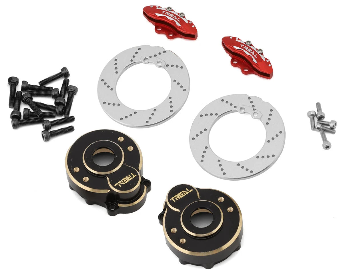 TLHTTRX4-33      Treal Hobby Heavy Brass Outer Portal Housing Covers for Traxxas TRX-4 (Black) (2) (42g) w/Scale Disk Brake & Calipers      | The RC Shop at Dr Dans