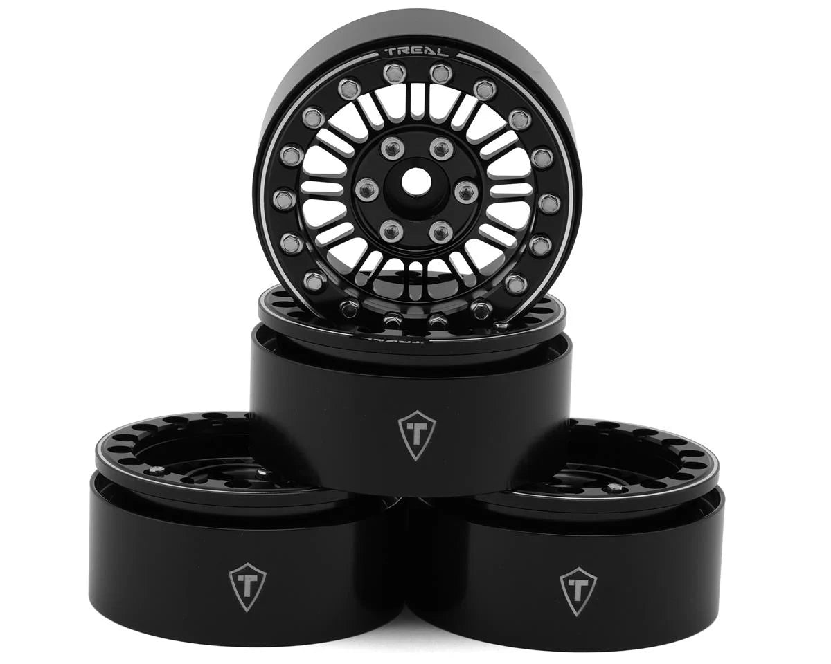 TLHTWHEEL-144   Treal Hobby 1.9" Type K Multi-Spoke Aluminum Crawler Beadlock Wheels (Black) (4) (122.7g ea)     | The RC Shop at Dr Dans