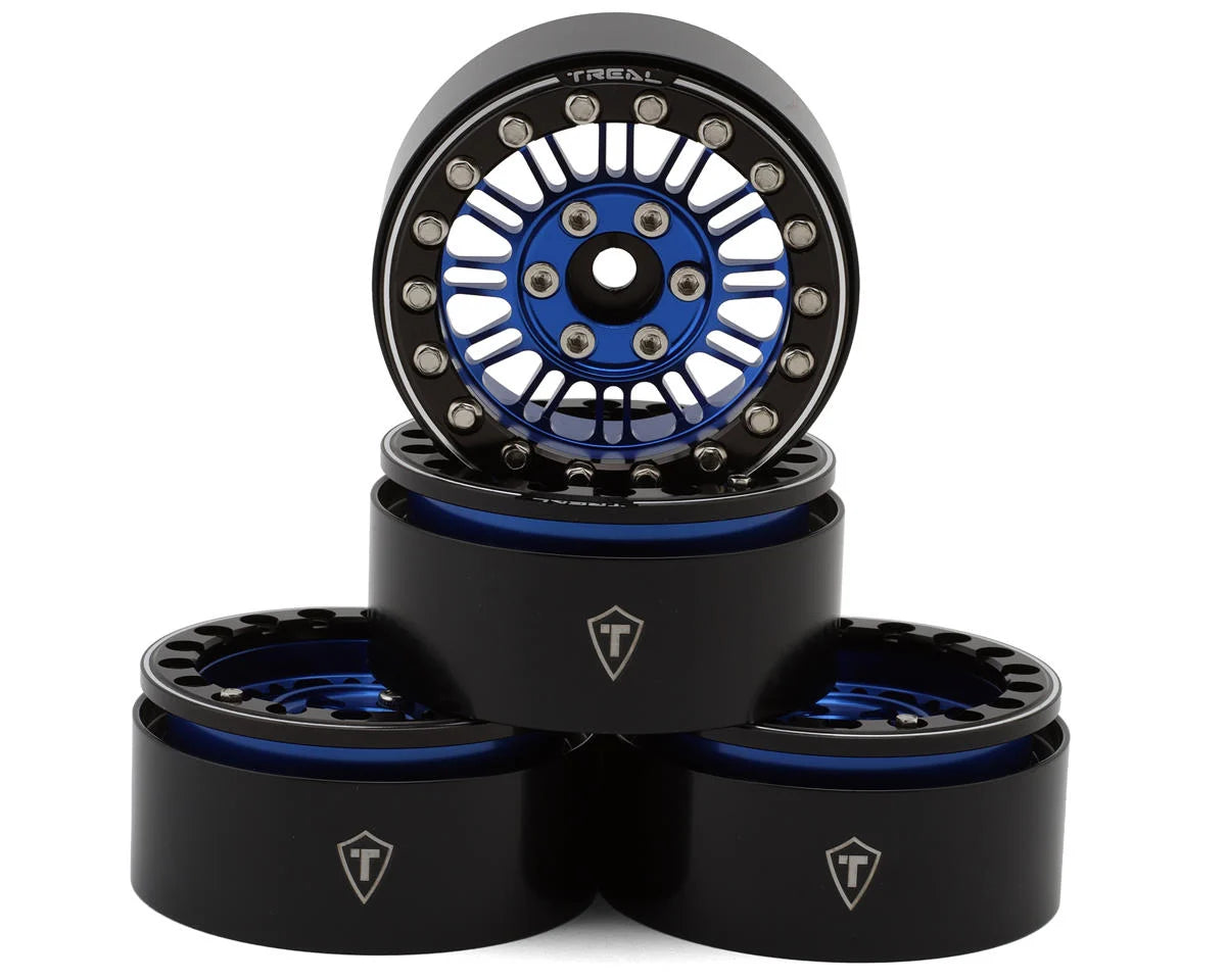 TLHTWHEEL-144   Treal Hobby 1.9" Type K Multi-Spoke Aluminum Crawler Beadlock Wheels (Black) (4) (122.7g ea)     | The RC Shop at Dr Dans