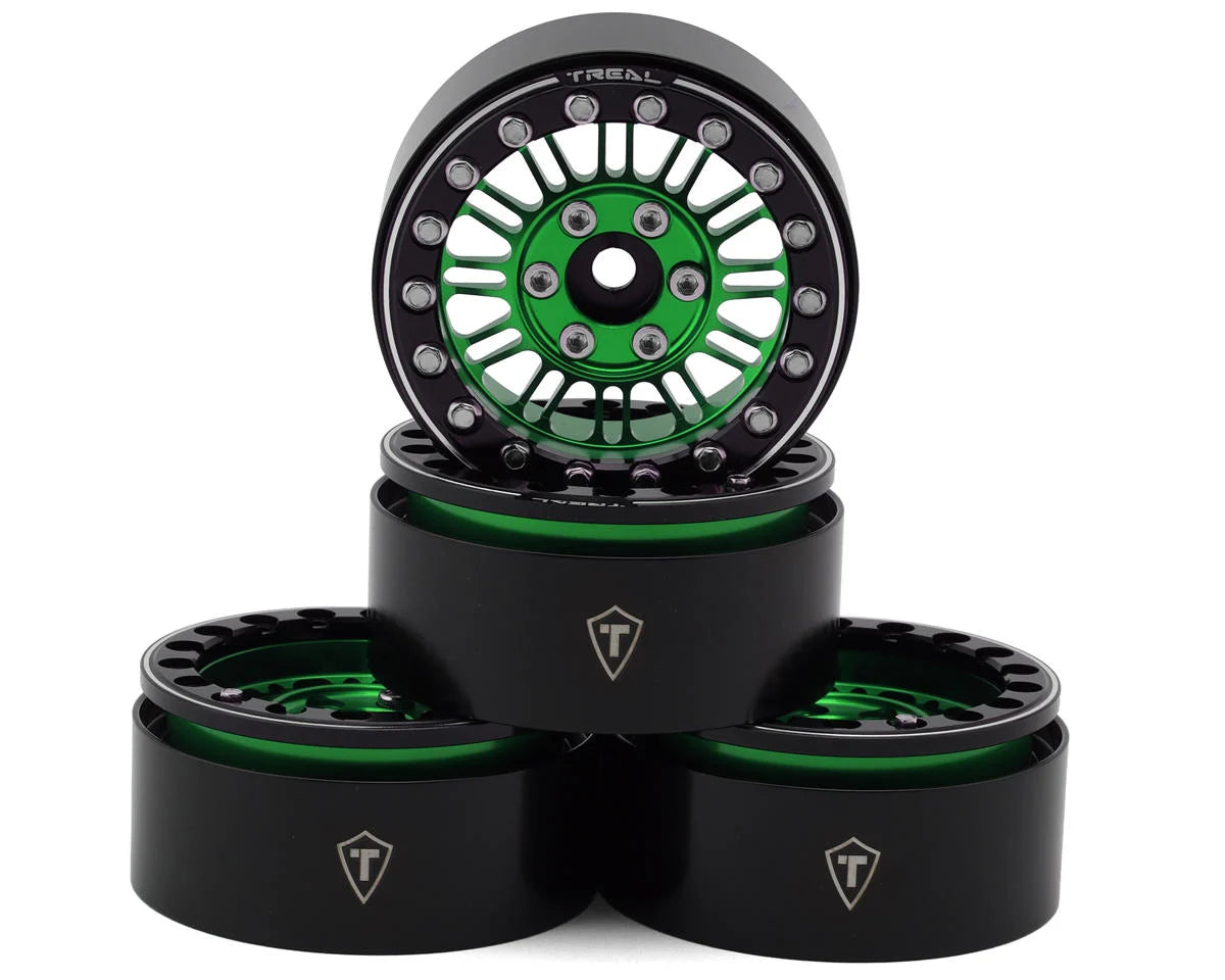 TLHTWHEEL-144   Treal Hobby 1.9" Type K Multi-Spoke Aluminum Crawler Beadlock Wheels (Black) (4) (122.7g ea)     | The RC Shop at Dr Dans