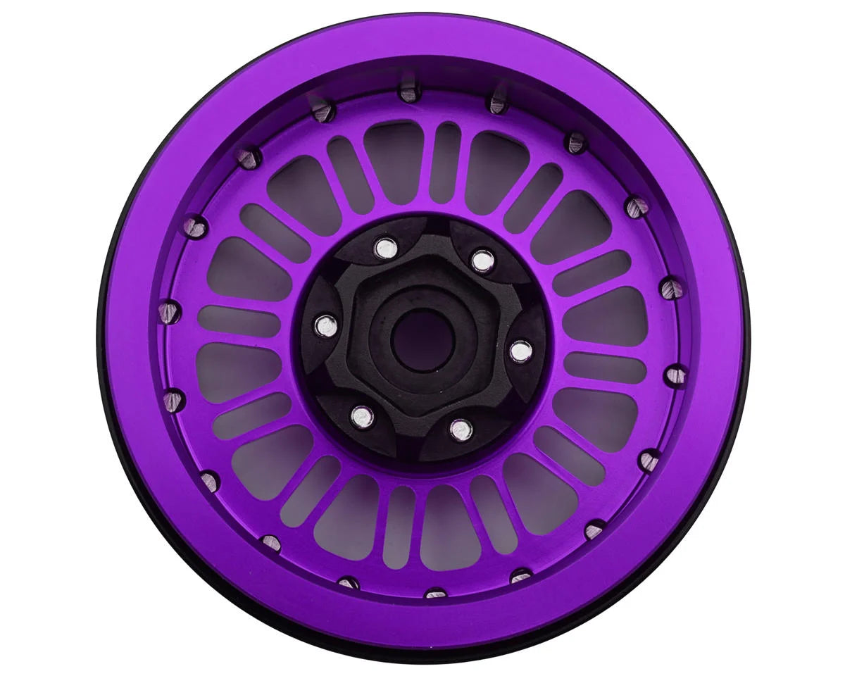 Treal Hobby 1.9" Type K Multi-Spoke Aluminum Crawler Beadlock Wheels (Purple) (4) (122.7g ea)