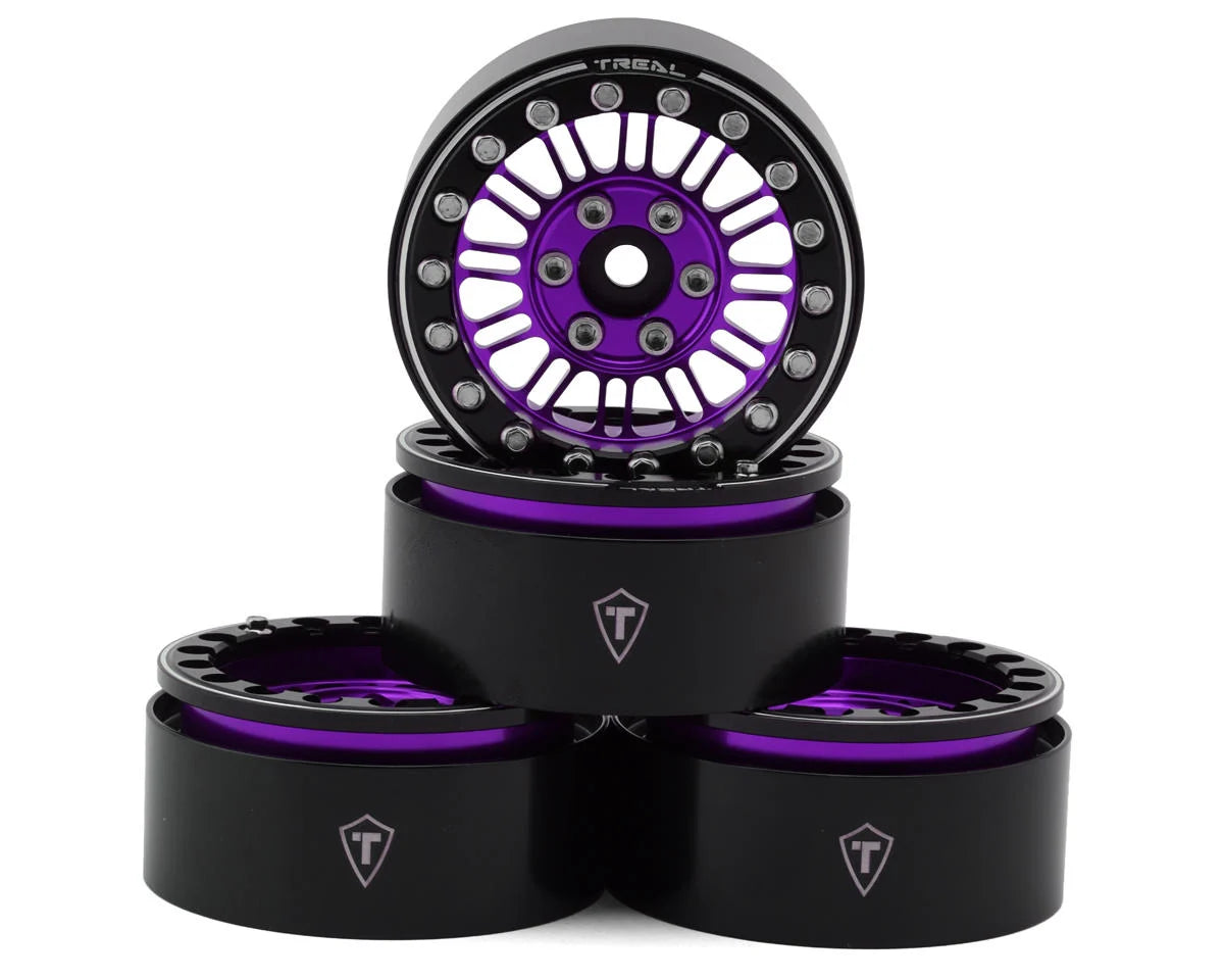 TLHTWHEEL-144   Treal Hobby 1.9" Type K Multi-Spoke Aluminum Crawler Beadlock Wheels (Black) (4) (122.7g ea)     | The RC Shop at Dr Dans