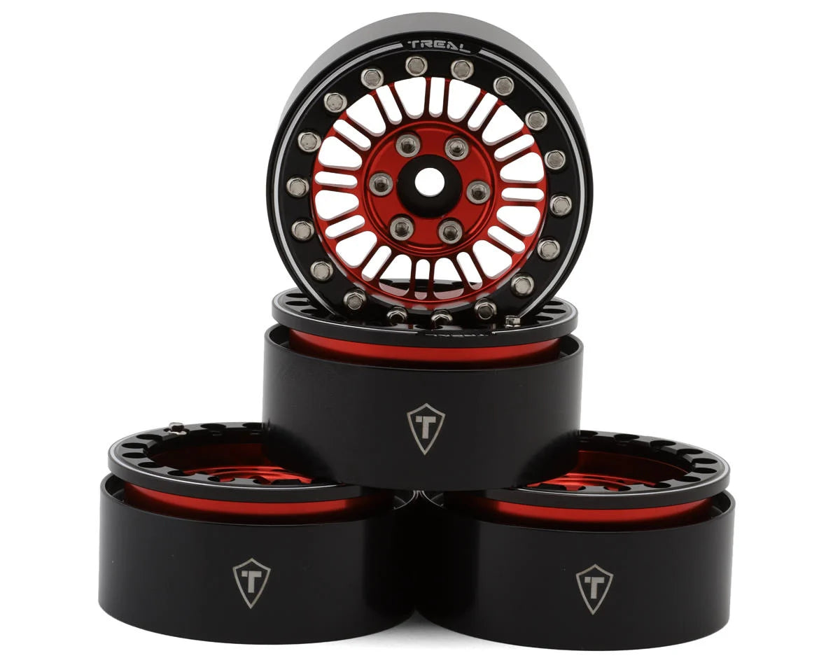 TLHTWHEEL-144   Treal Hobby 1.9" Type K Multi-Spoke Aluminum Crawler Beadlock Wheels (Black) (4) (122.7g ea)     | The RC Shop at Dr Dans