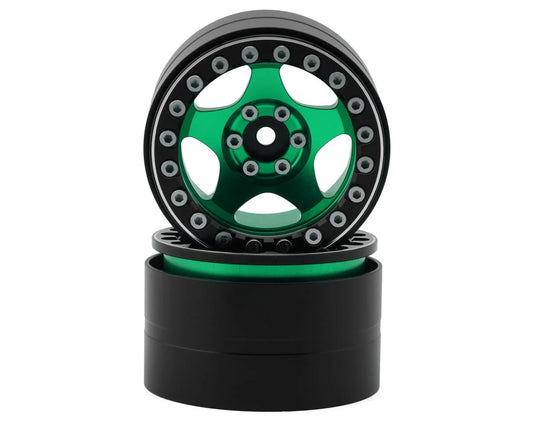 TLHTWHEEL-184     Treal Hobby Type C 2.2" 5-Spoke Aluminum 1/10 Rock Crawler Beadlock Wheels (Green) (2) (137g ea)     | The RC Shop at Dr Dans
